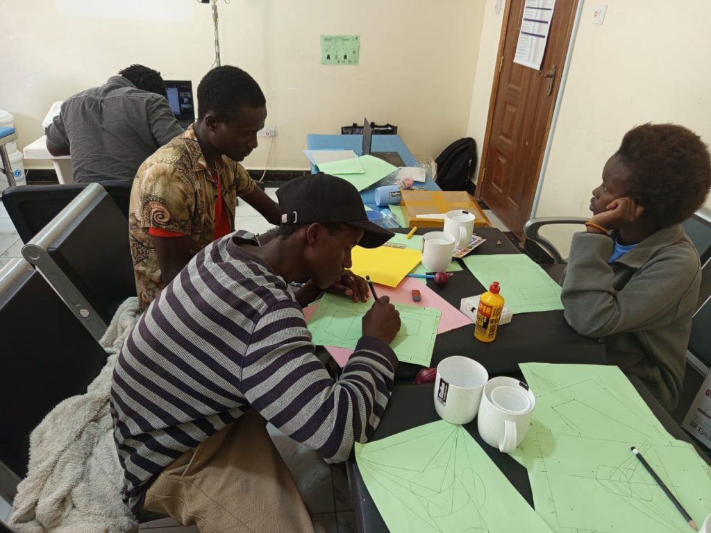 Painting session at Samburu County Referral Hospital